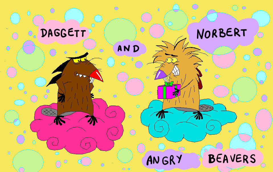 Daggett and Norbert angry Beavers cartoon by Julia Ivanova