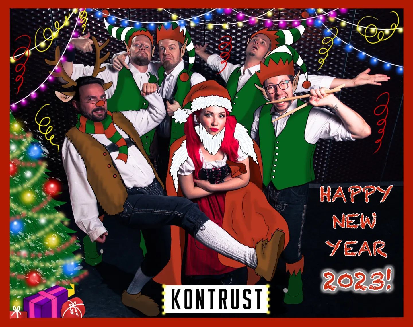 KONTRUST cartoon Christmas card by Julia Ivanova